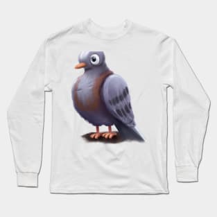 Cute Pigeon Drawing Long Sleeve T-Shirt